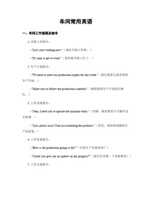 工廠常用英語翻譯教學文案 從基礎(chǔ)到實戰(zhàn)